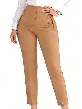 Amazon High-Waist Camel Ankle Pants